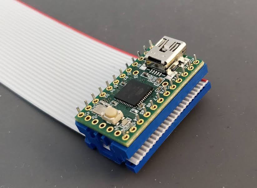 the ribbon cable and the teensy