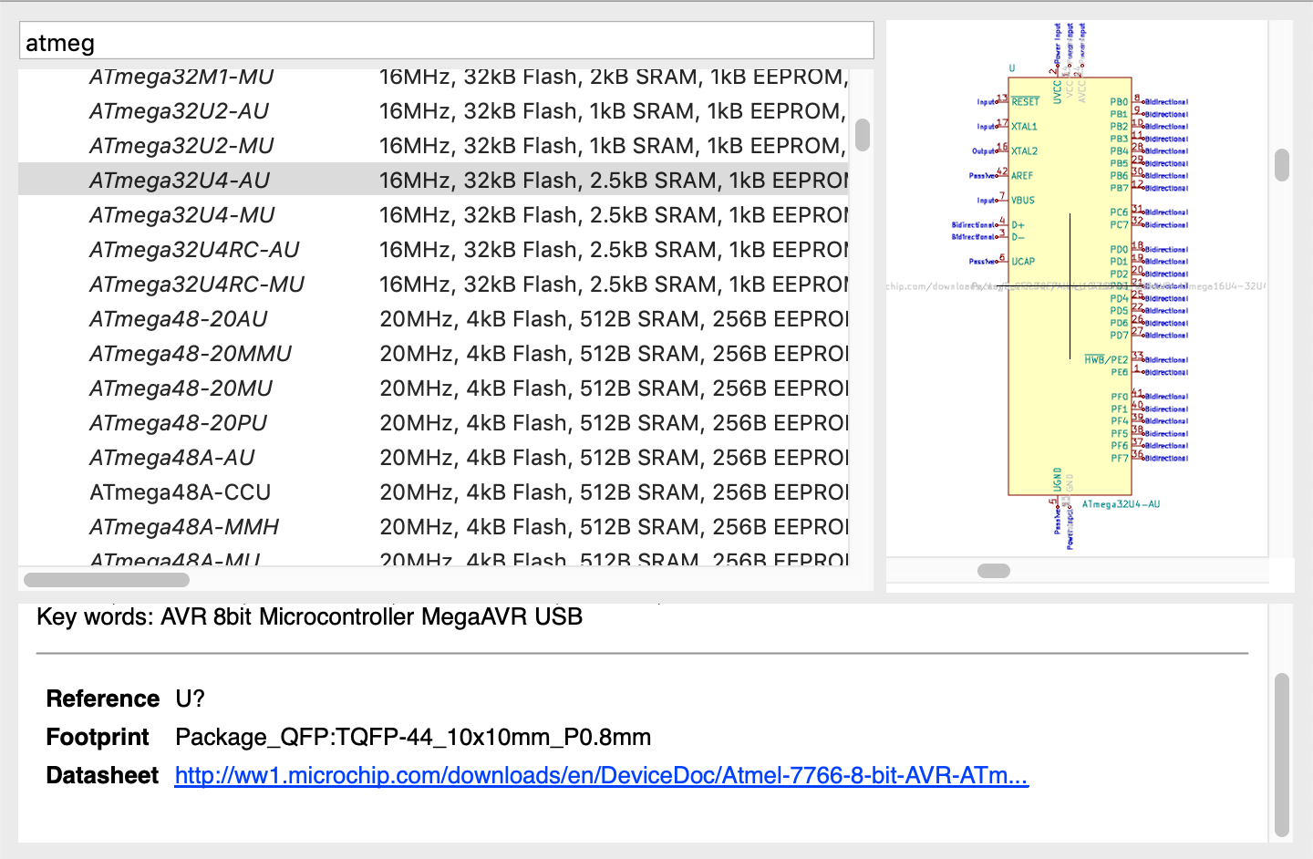 Adding the Atmega32U4