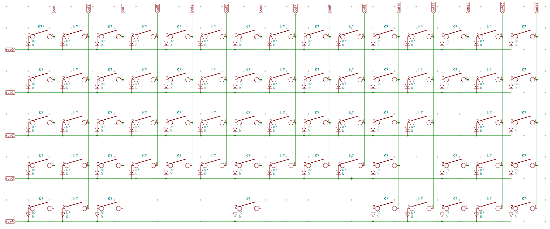 Matrix wiring 67 keys