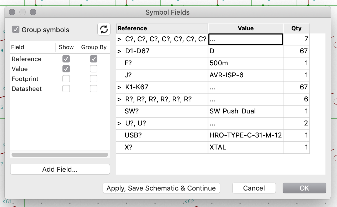 Editing Symbol Fields