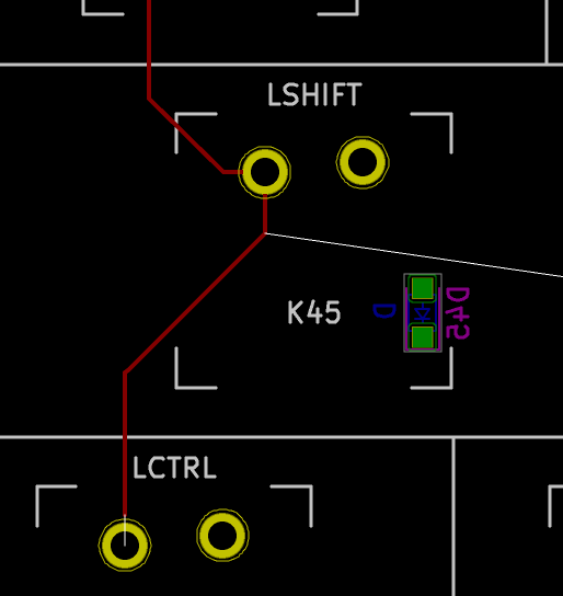 Not ideally oriented trace