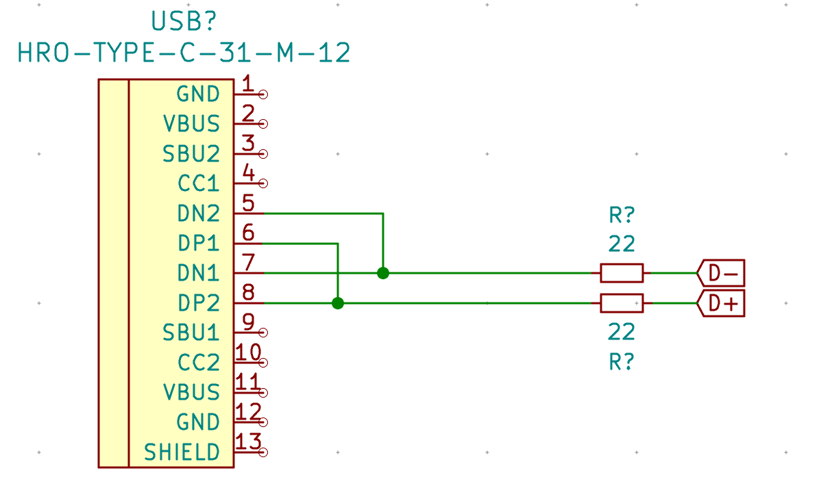 USB-C DN/DP signals